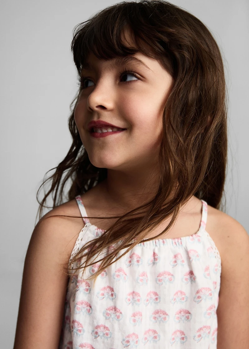 Floral embroidered dress with straps