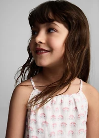 Floral embroidered dress with straps