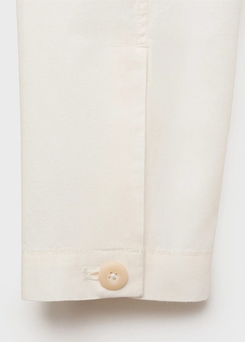 Linen-cotton overshirt with pocket