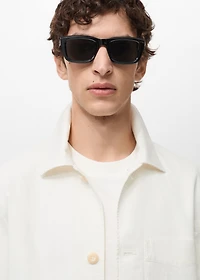 Linen-cotton overshirt with pocket