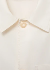 Linen-cotton overshirt with pocket