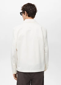 Linen-cotton overshirt with pocket