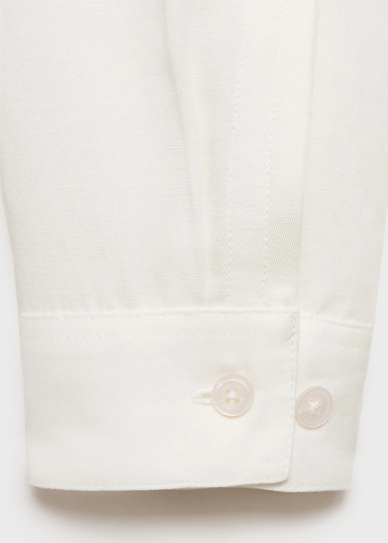 Linen-blend overshirt with pockets
