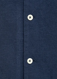 Shirt with embroidered bowling collar