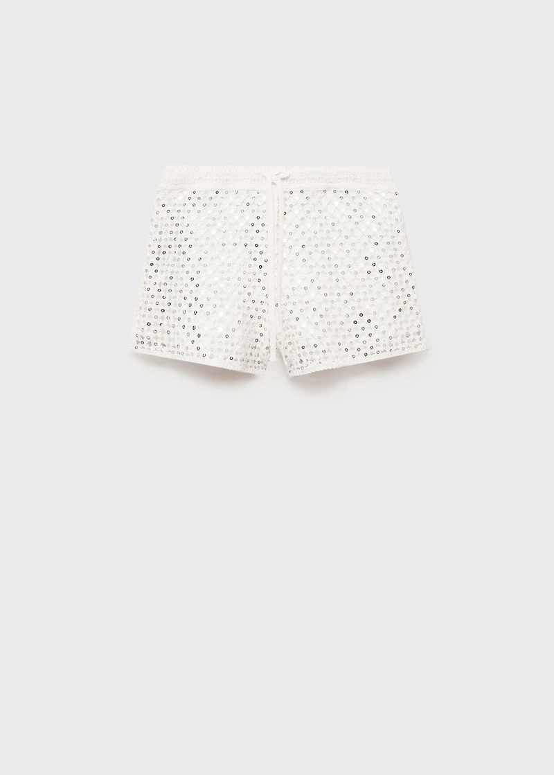 Sequin crochet shorts