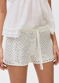 Sequin crochet shorts