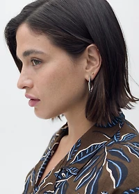 Printed crop shirt with knot detail