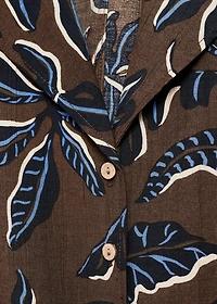 Printed crop shirt with knot detail