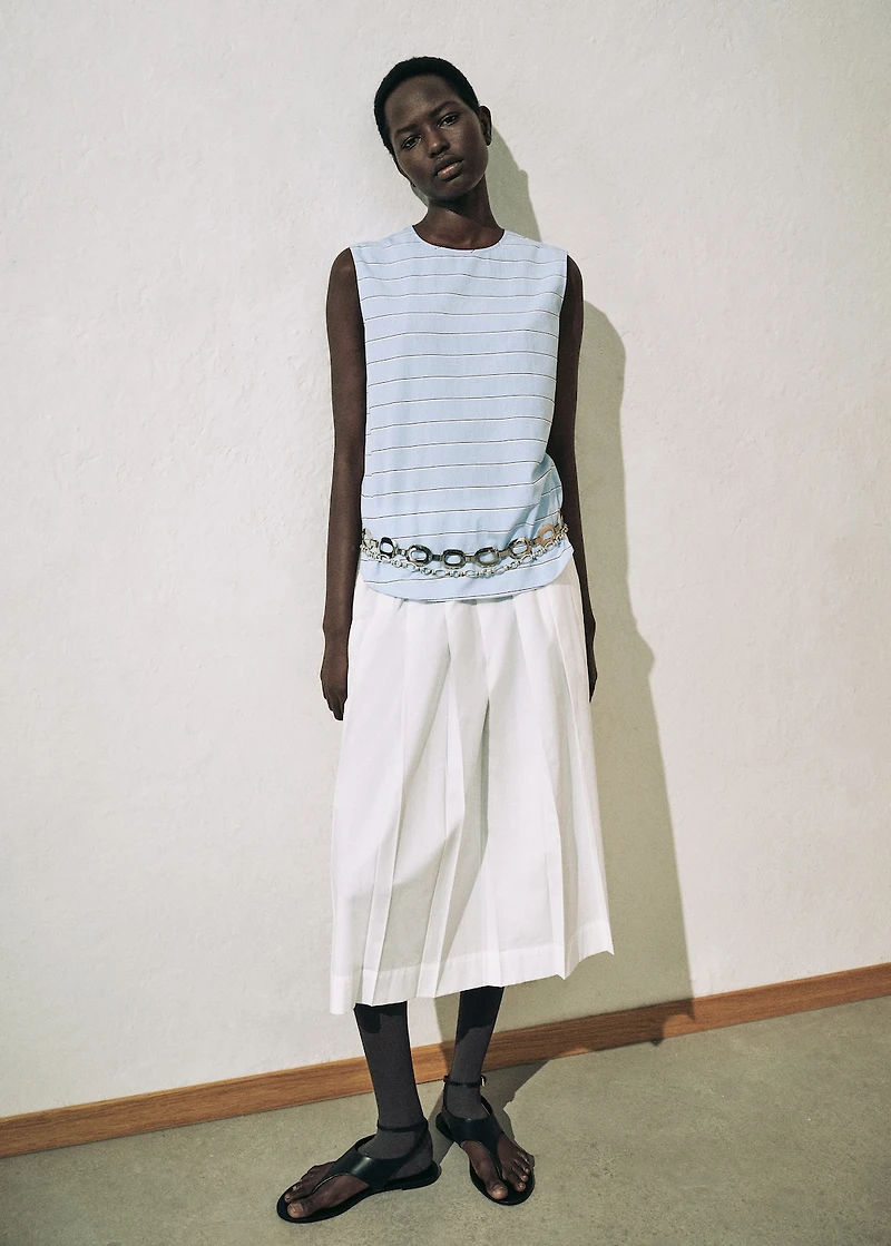 Striped cotton blouse