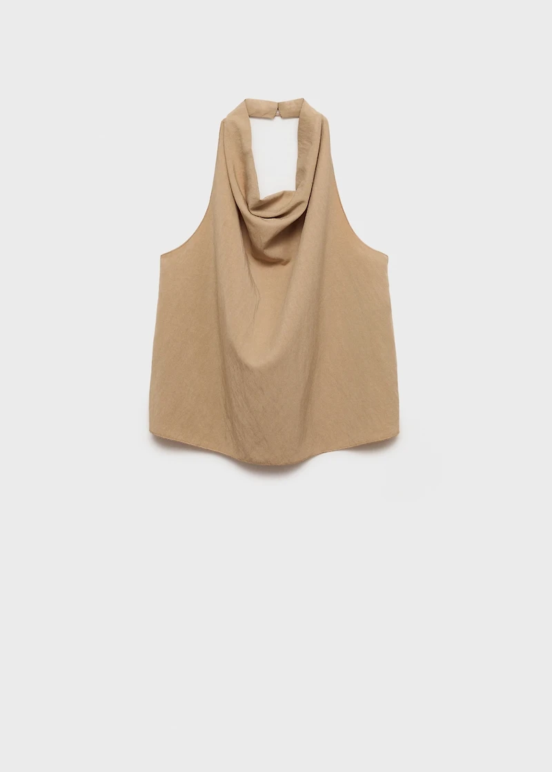 Lyocell top with draped neck