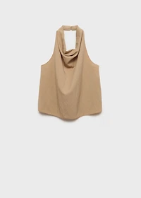 Lyocell top with draped neck