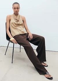 Lyocell top with draped neck