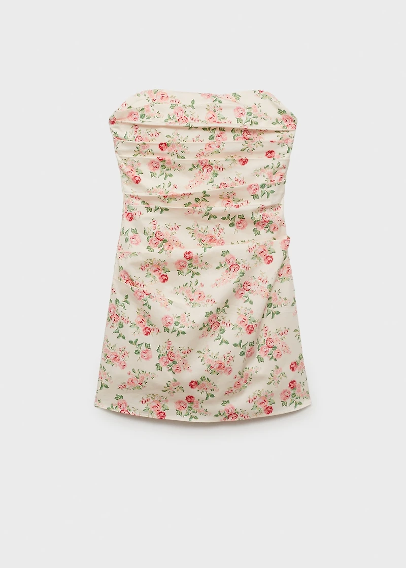 Strapless floral dress