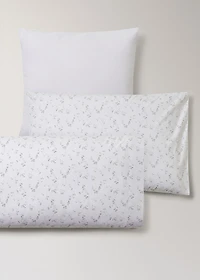 Two percale cotton fine-stripe pillowcases 60x60 cm
