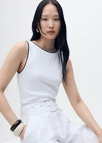 Cotton top with contrasting trim