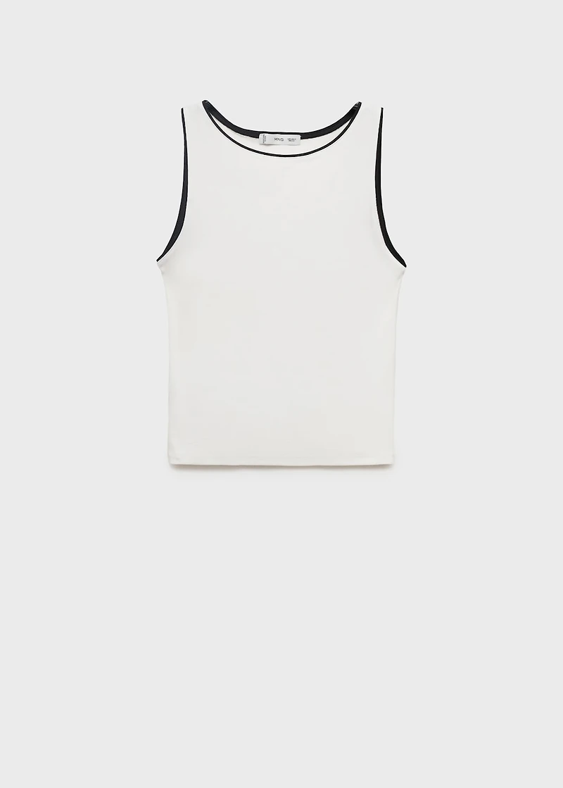 Cotton top with contrasting trim