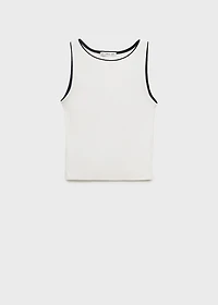 Cotton top with contrasting trim