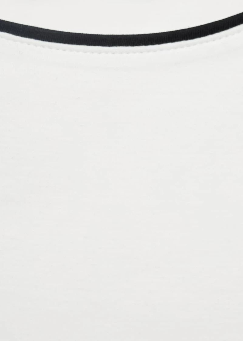 Cotton top with contrasting trim