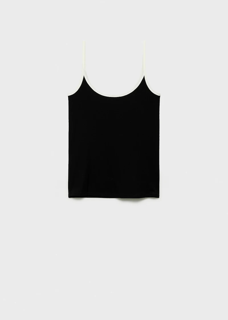 Lyocell top with contrasting trim