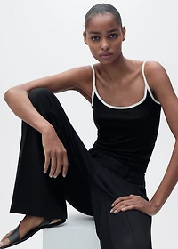 Lyocell top with contrasting trim