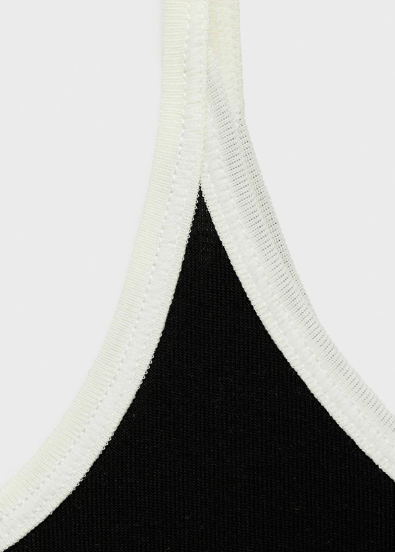 Lyocell top with contrasting trim