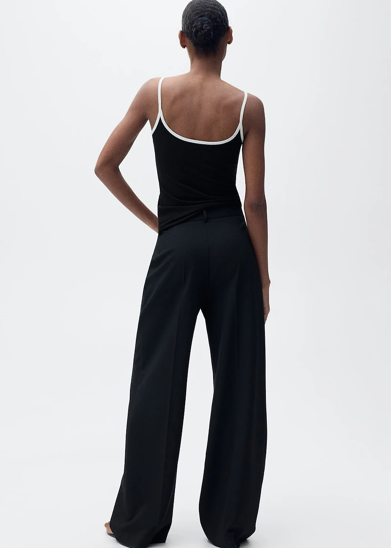 Lyocell top with contrasting trim