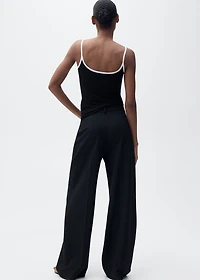 Lyocell top with contrasting trim