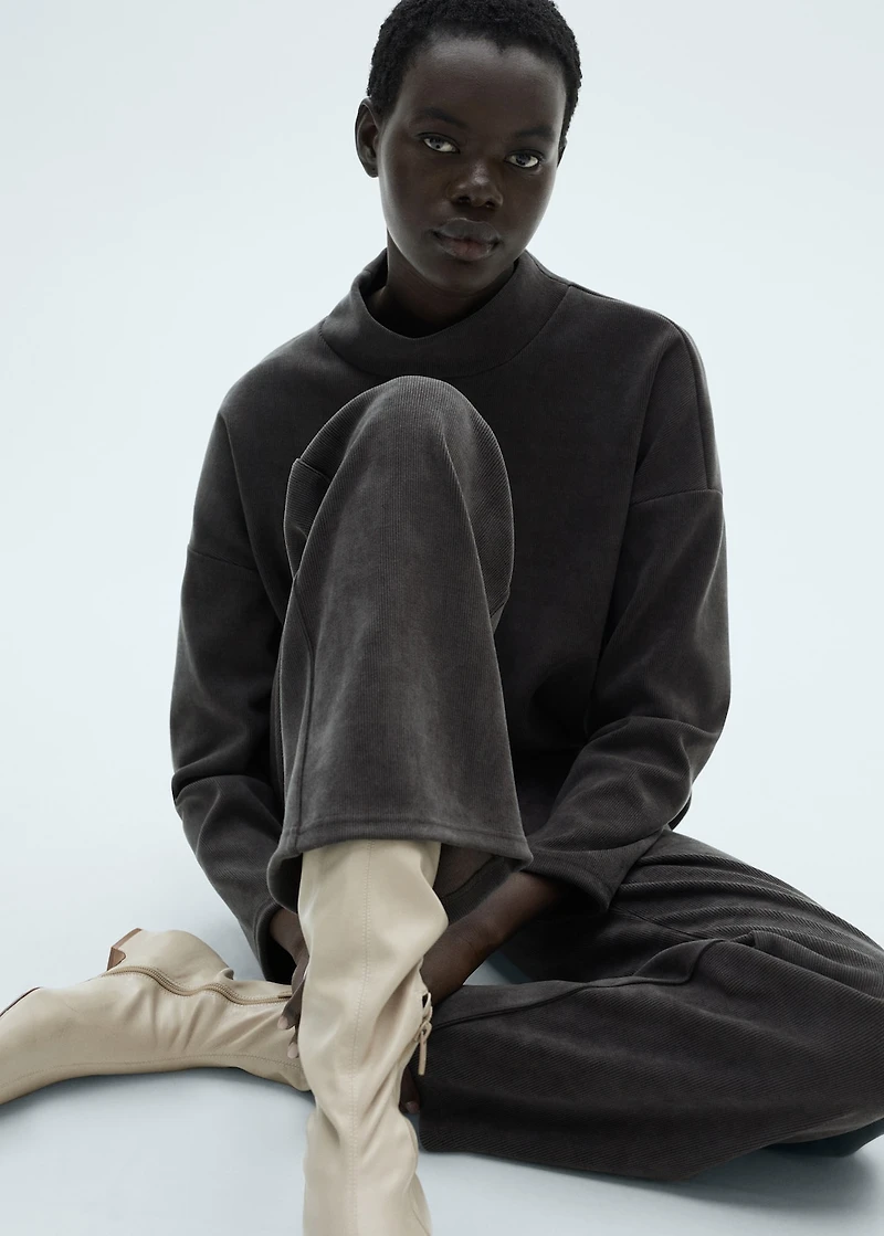 Corduroy straight pants