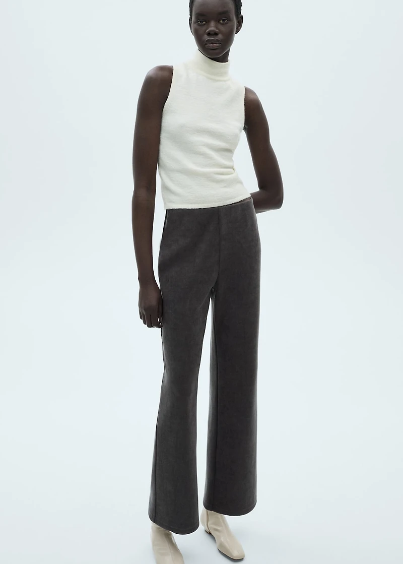 Corduroy straight pants