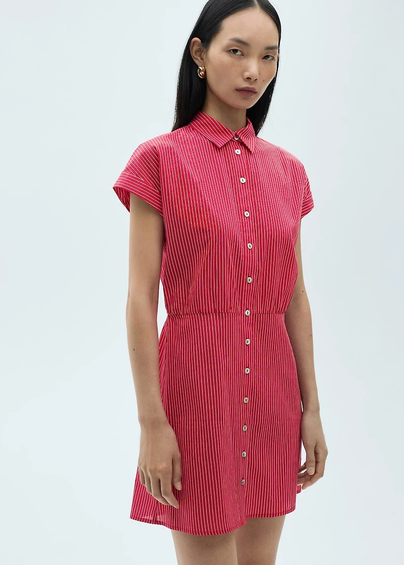 Striped cotton shirt dress