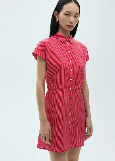 Striped cotton shirt dress
