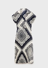 Paisley-print shirt dress