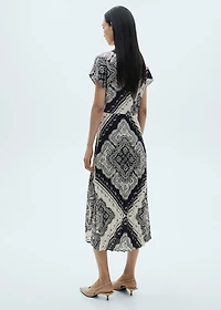 Paisley-print shirt dress