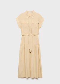 Knot detail shirt dress