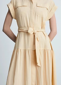 Knot detail shirt dress