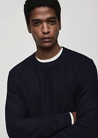 Microstructured cotton knitted sweater