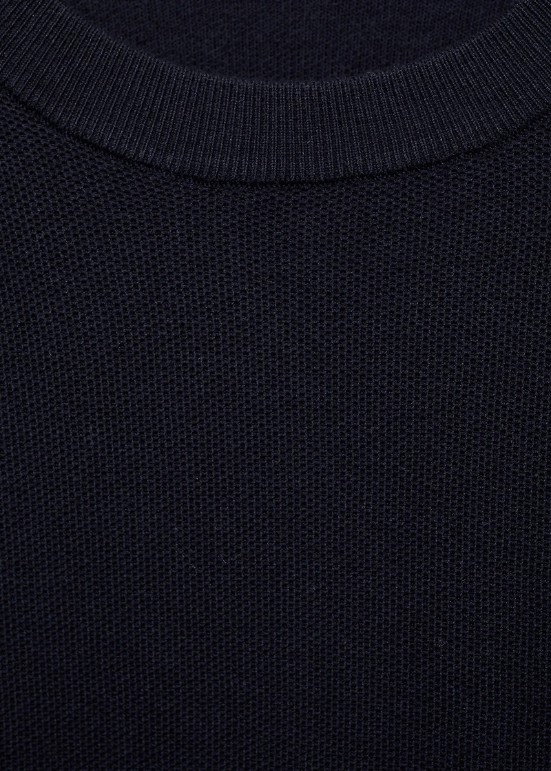 Microstructured cotton knitted sweater