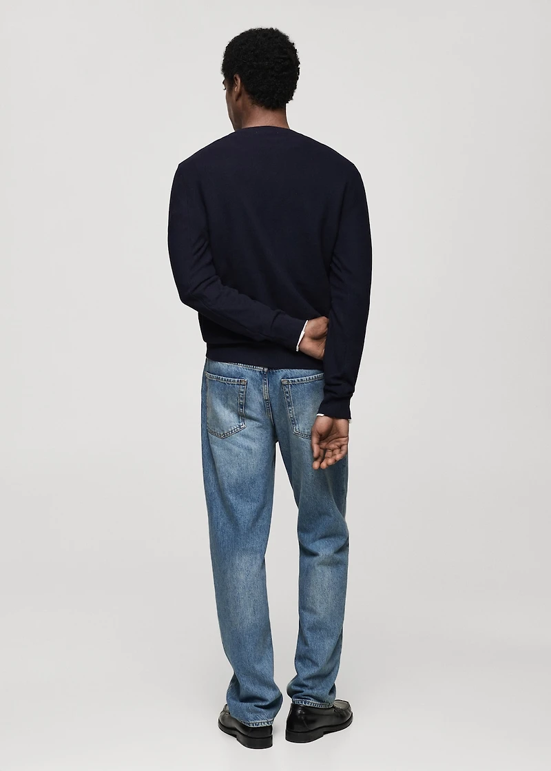 Microstructured cotton knitted sweater