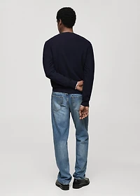 Microstructured cotton knitted sweater