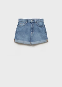 High-waisted mom-fit denim shorts