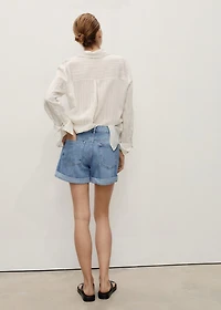 High-waisted mom-fit denim shorts