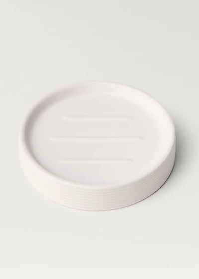 Stoneware soap dish with relief