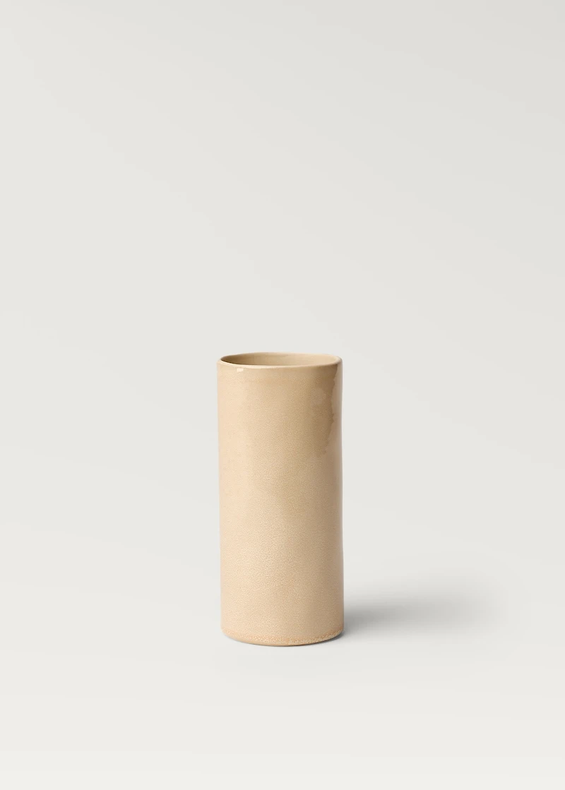 Stoneware cylindrical vase 20cm