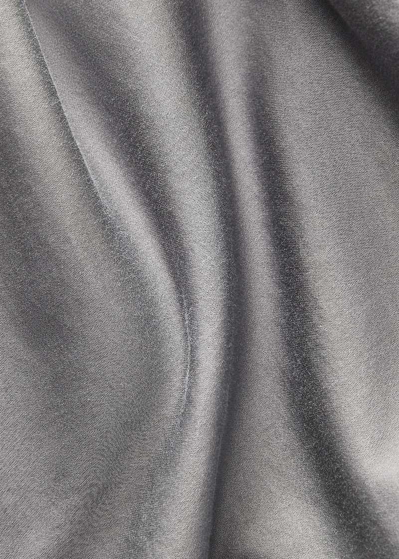 Washed cotton satin fitted sheet for 150 cm bed