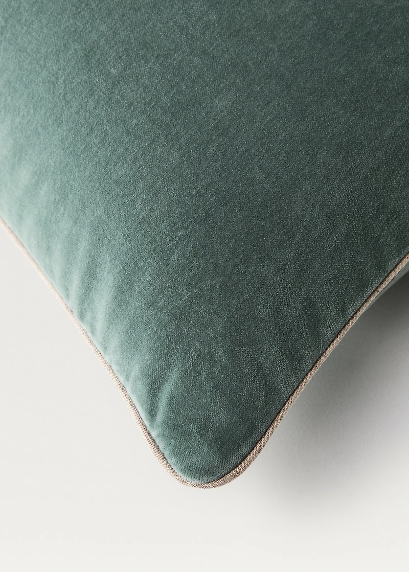 Velvet cushion cover with seam detail 50x50 cm