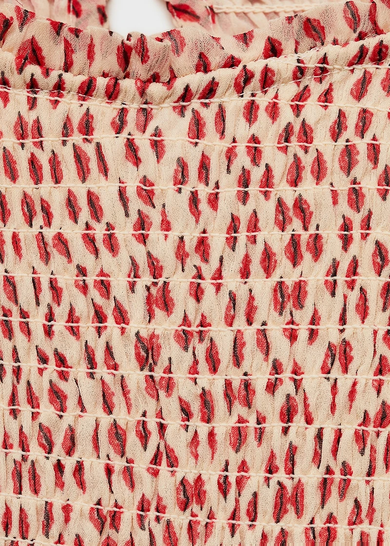 Printed ruched dress