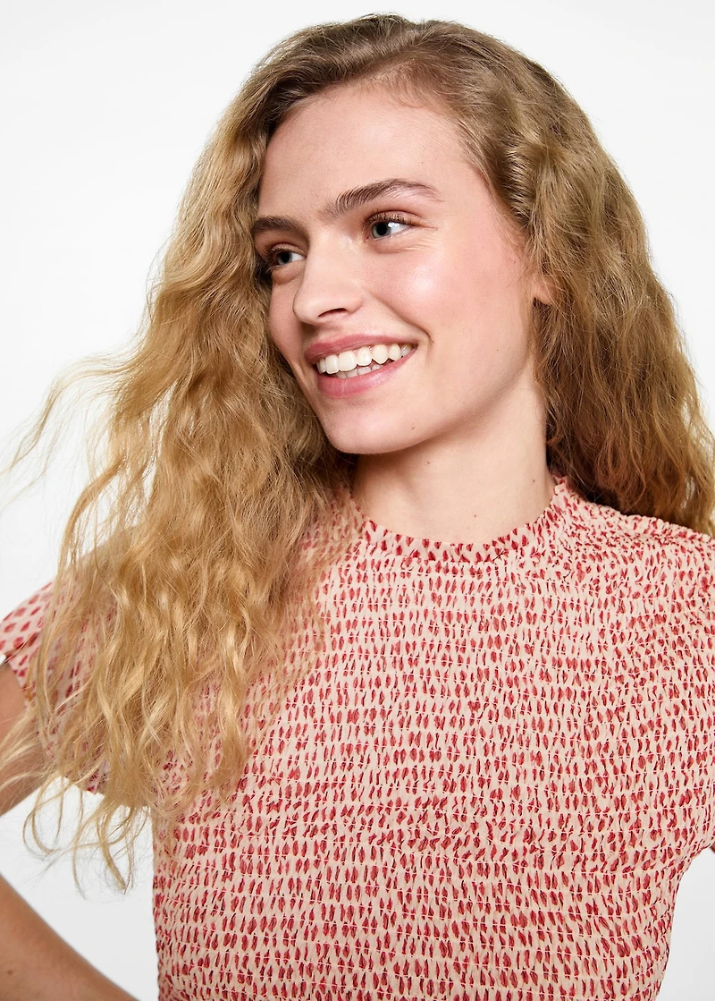 Printed ruched dress