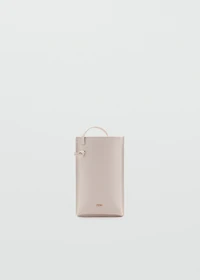 Saffiano-effect crossbody cell phone case