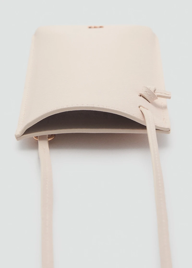 Saffiano-effect crossbody cell phone case