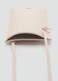 Saffiano-effect crossbody cell phone case